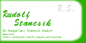 rudolf stancsik business card